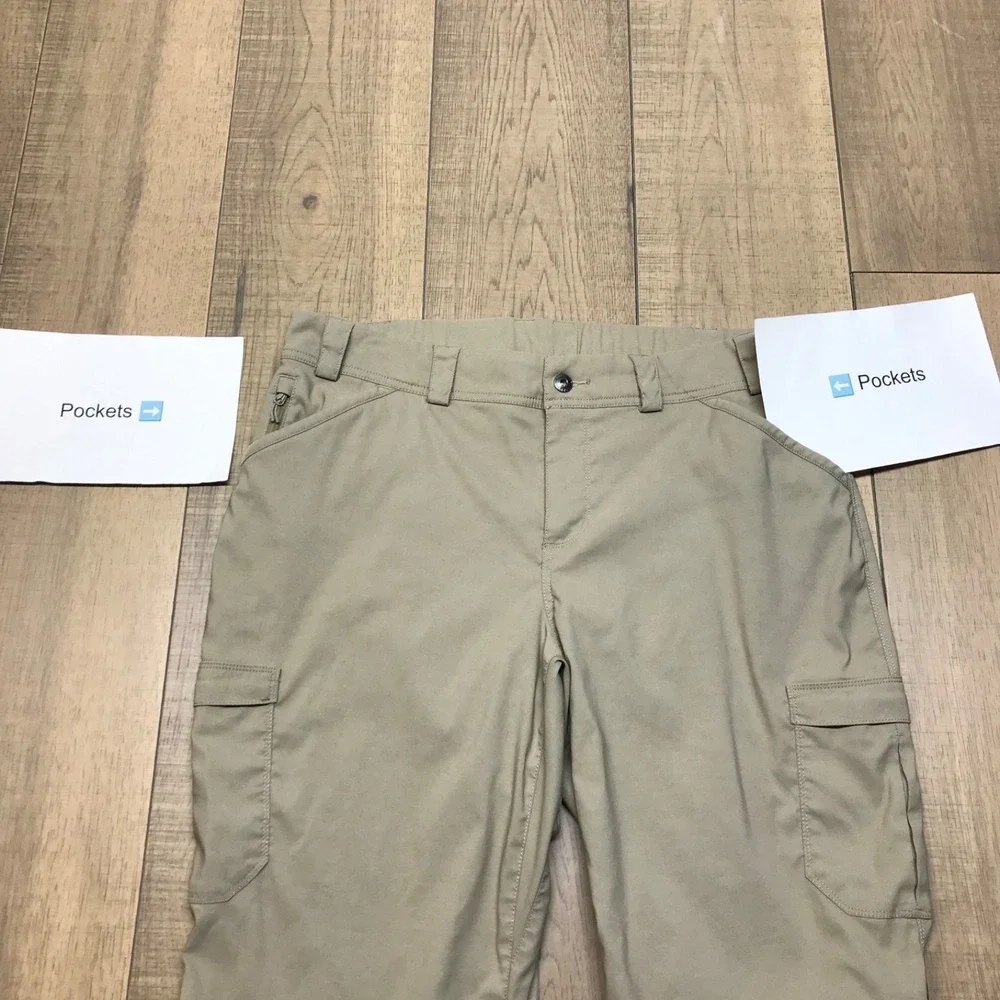 Duluth Capri Pants Womens Size 16 Tan Beige Dry on the Fly Cargo Hiking UPF 50 - Picture 7 of 12